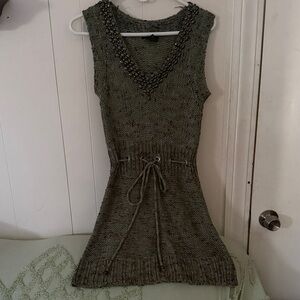 BCBGMaxAzria Olive Green Sleeveless Sweater